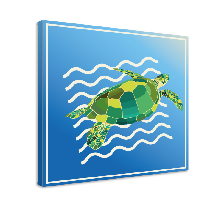 Tableau poissons nage de la tortue de mer - TenStickers