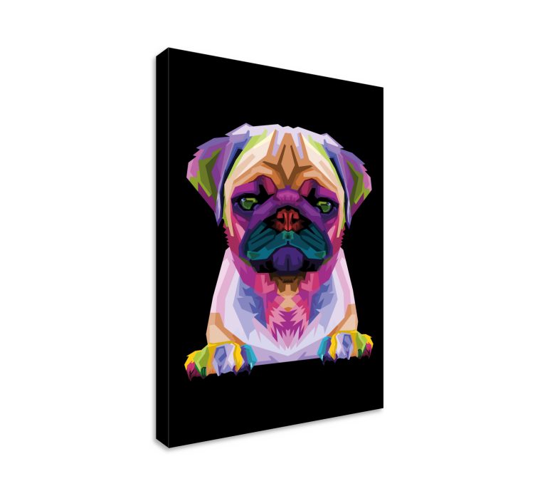 Tableau chien mignon avec motifs géométriques - TenStickers