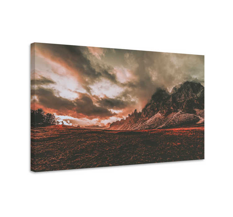 Tableau paysages coucher de soleil dramatique en montagne - TenStickers