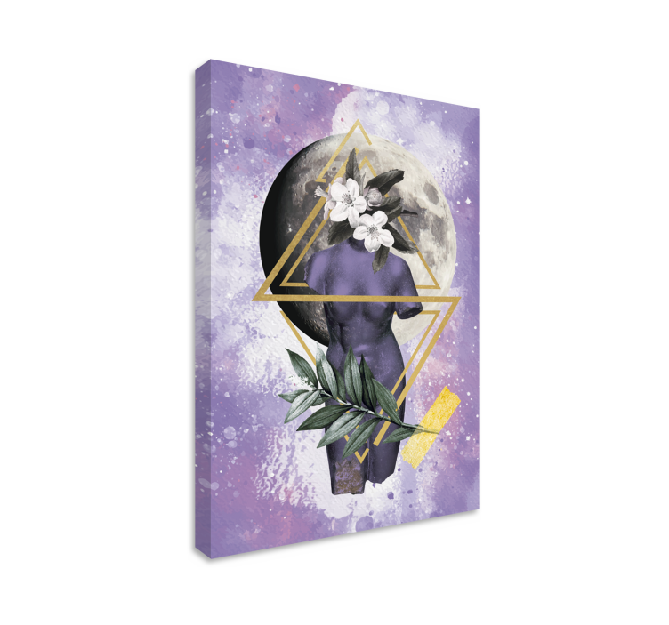 Tableau art collage digital couleur lavande - TenStickers