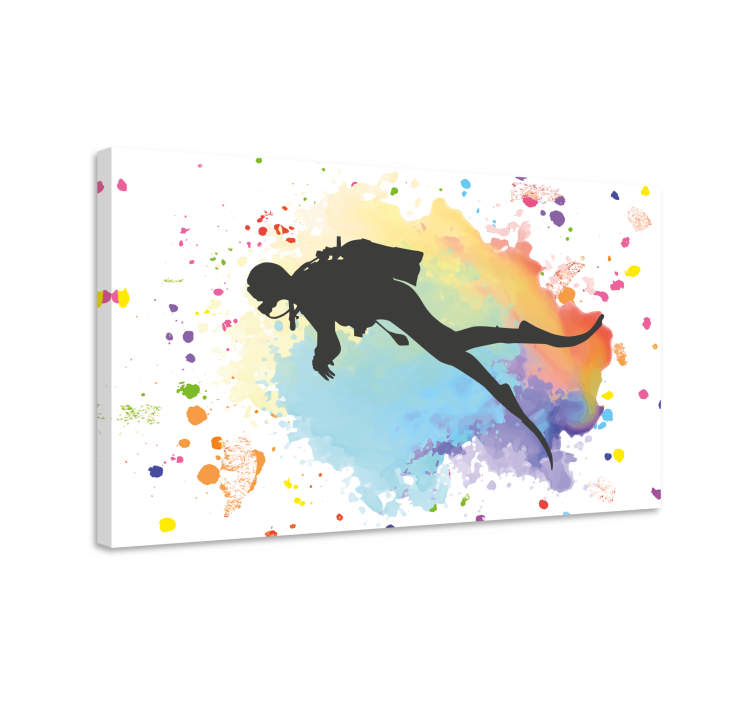 Tableau motif plongeur aquarelle - TenStickers