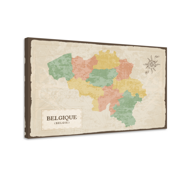 Tableau vintage carte antique - TenStickers