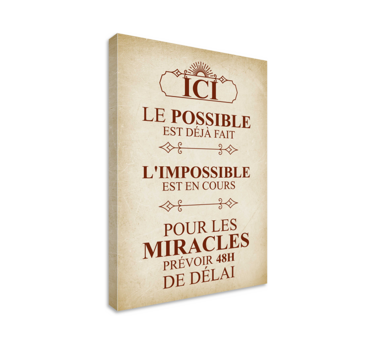 Tableau bureau les miracles sont possibles - TenStickers