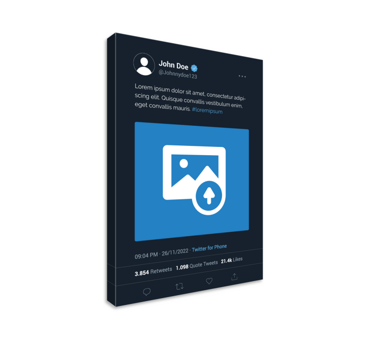 Tableau twitter x photo personnalisable - TenStickers