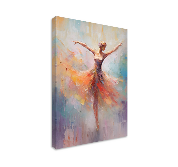 Tableau danseuse ballet effet huile sur toile - TenStickers