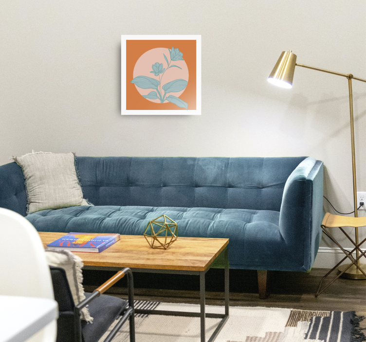 Tableau fleur bleue style vintage - TenStickers