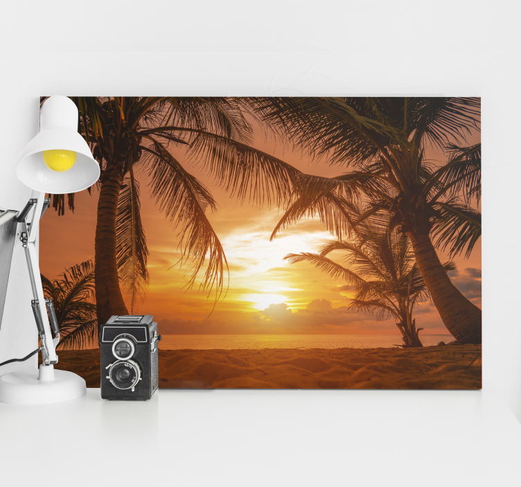 Tableau tête de lit Coucher de soleil sur la plage - TenStickers