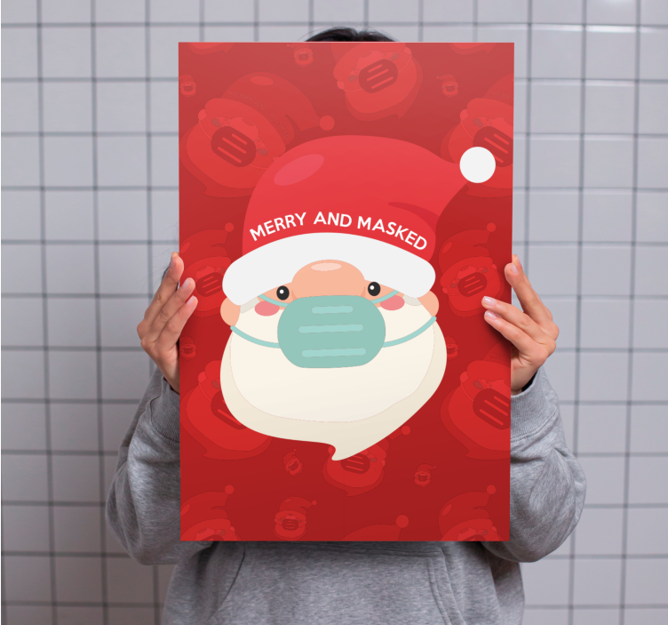 Tableau abc joyeux père noël avec masque - TenStickers