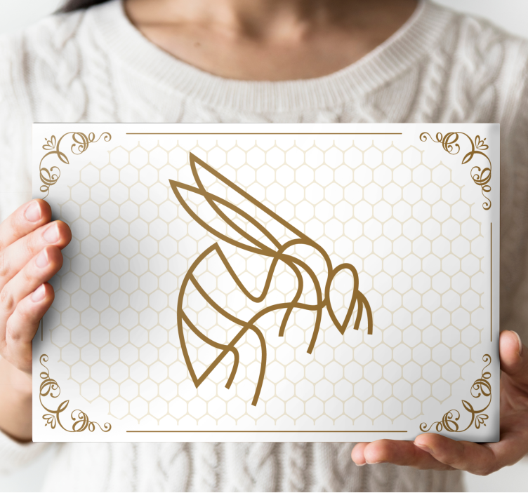 Tableau animaux abeille avec rayon de miel - TenStickers