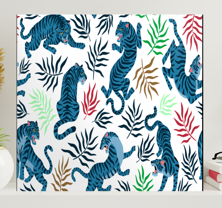 Tableau animaux motif tigre tropical - TenStickers