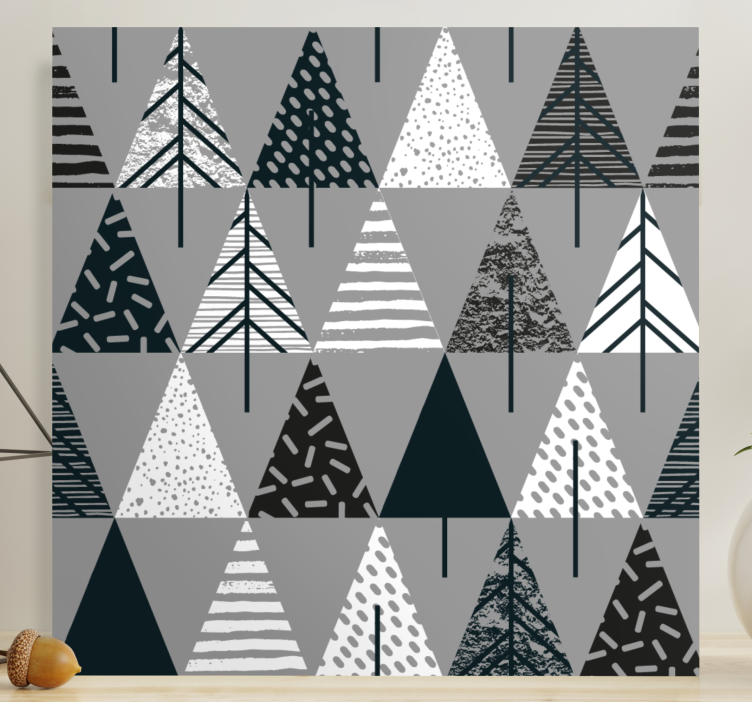 Tableau arbres sommets de pins stylisés - TenStickers