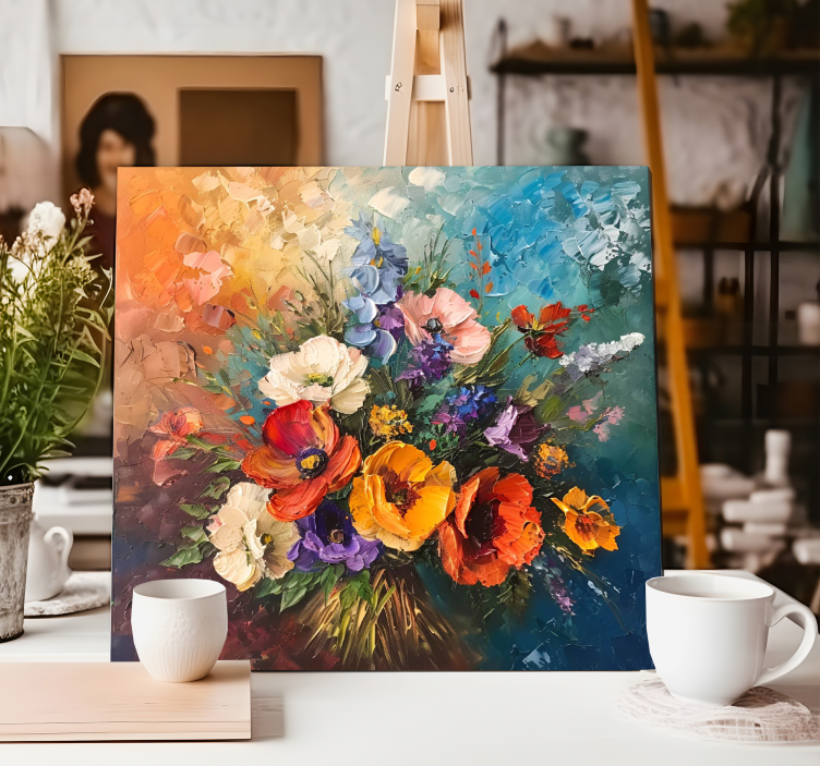 Tableau art bouquet de fleurs - TenStickers