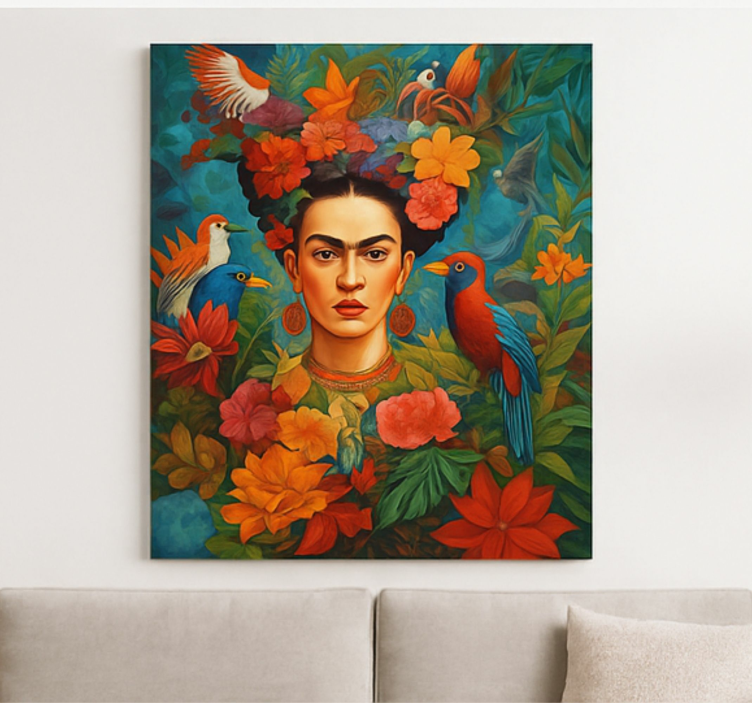 Tableau art frida kahlo oiseaux exotiques - TenStickers