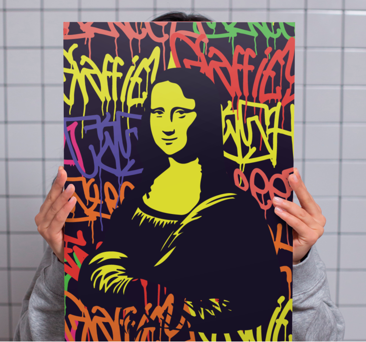 Tableau art mona lisa graffiti - TenStickers