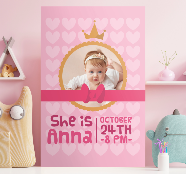 Tableau bébé bannière de célébration d'anniversaire - TenStickers