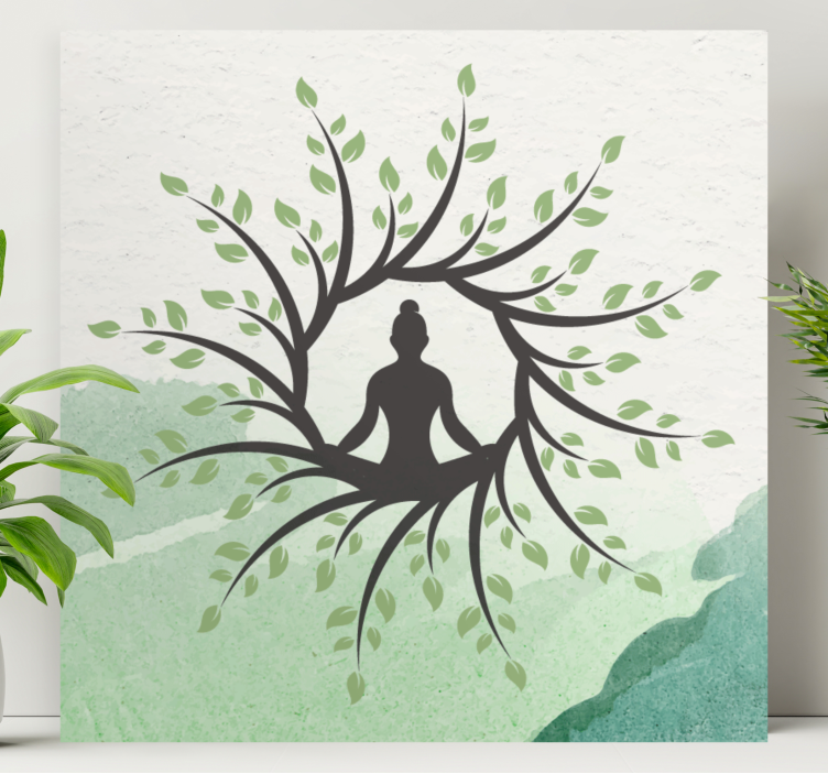 Tableau bouddha silhouette de bouddha en méditation - TenStickers