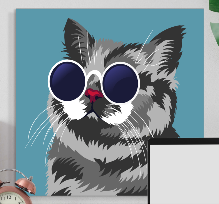 Tableau chat portrait chic - TenStickers