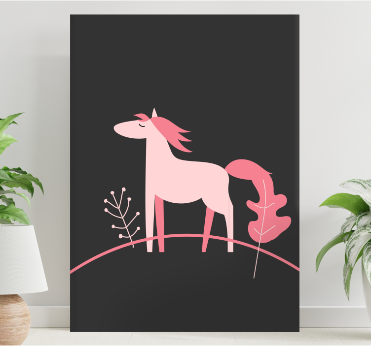 Tableau chevaux élégant en rose - TenStickers