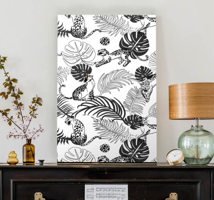 Tableau chiens félins espiègles de la jungle - TenStickers