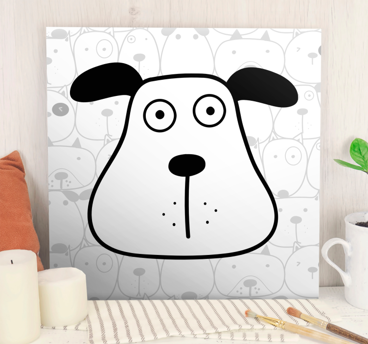 Tableau chiens tête de chien en cartoon - TenStickers