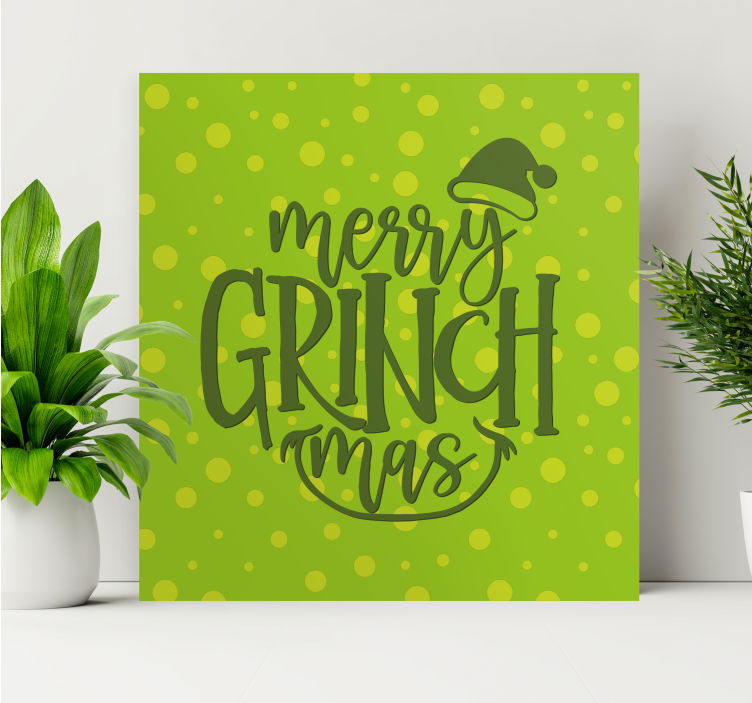 Tableau citation joyeuses fêtes du grinch - TenStickers