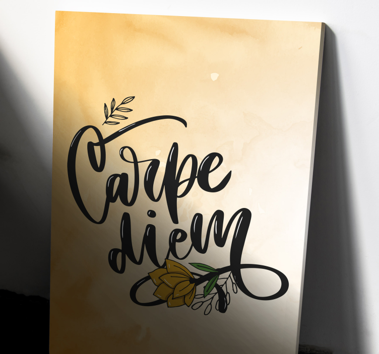 Tableau citation saisir le jour floral - TenStickers