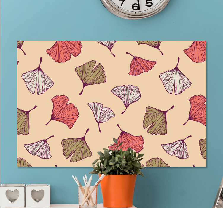 Tableau fleurs motif de feuille de ginkgo - TenStickers