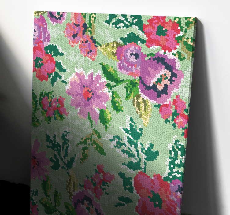 Tableau fleurs motif floral en mosaïque - TenStickers