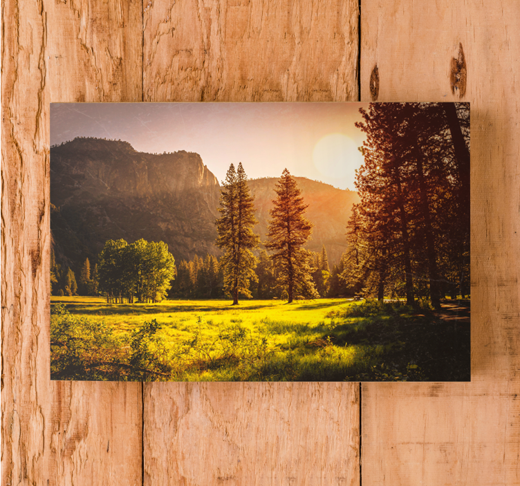 Tableau paysages coucher de soleil sur les montagnes - TenStickers
