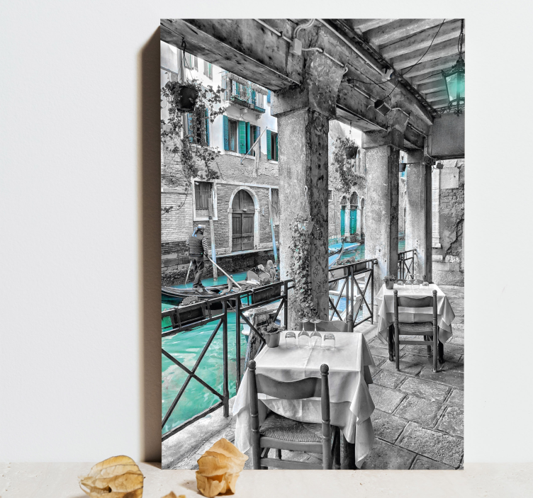 Tableau gondole et restaurant à Venise - TenStickers