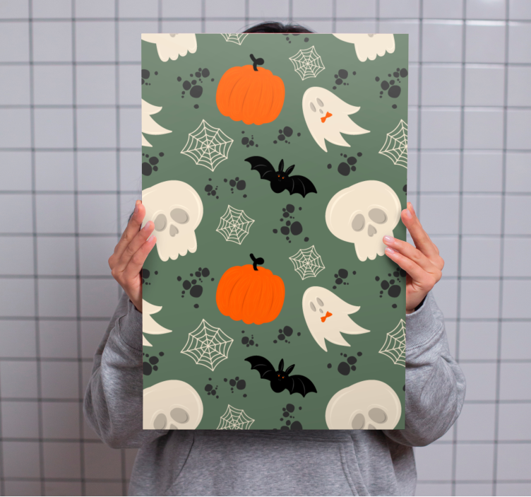 Tableau dinosaures éléments sur le thème d'halloween - TenStickers