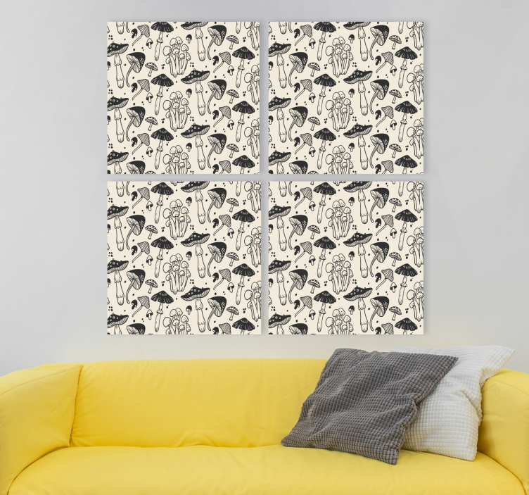 Tableau dinosaures motif champignon - TenStickers