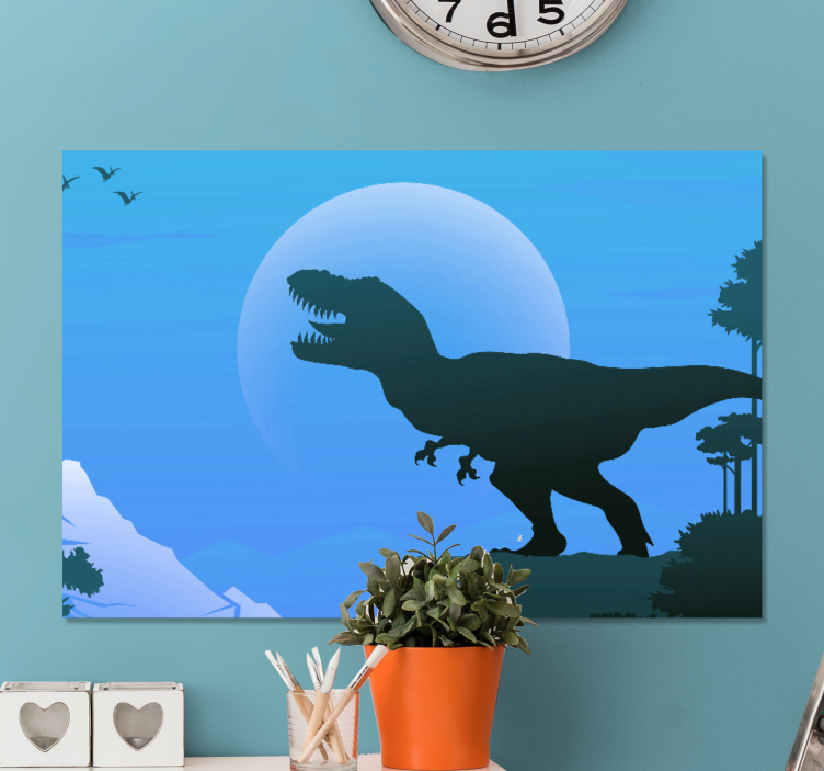 Tableau dinosaures silhouette de t-rex - TenStickers