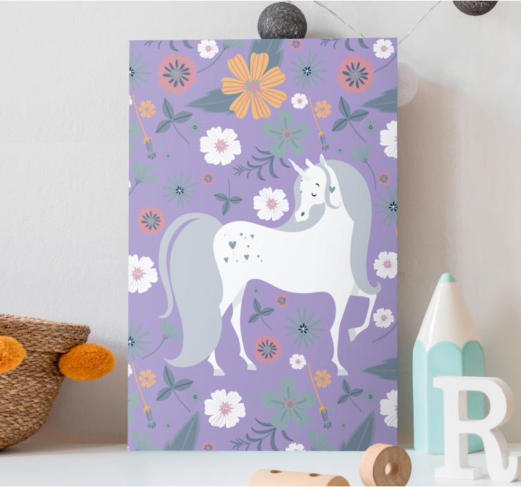Tableau éléphants fleuri et enchanteur - TenStickers