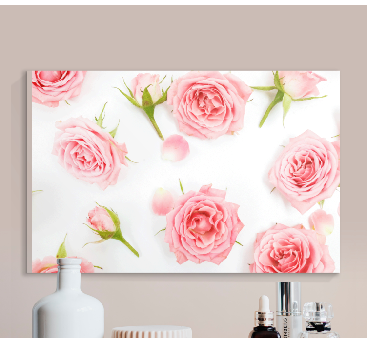 Tableau fleurs et plantes arrangement de roses roses - TenStickers