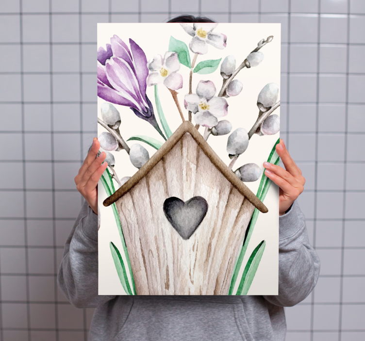 Tableau fleurs et plantes arrangement floral en nichoir - TenStickers