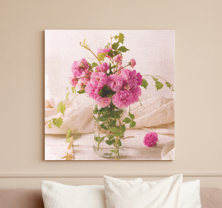 Tableau fleurs et plantes composition botanique rose - TenStickers