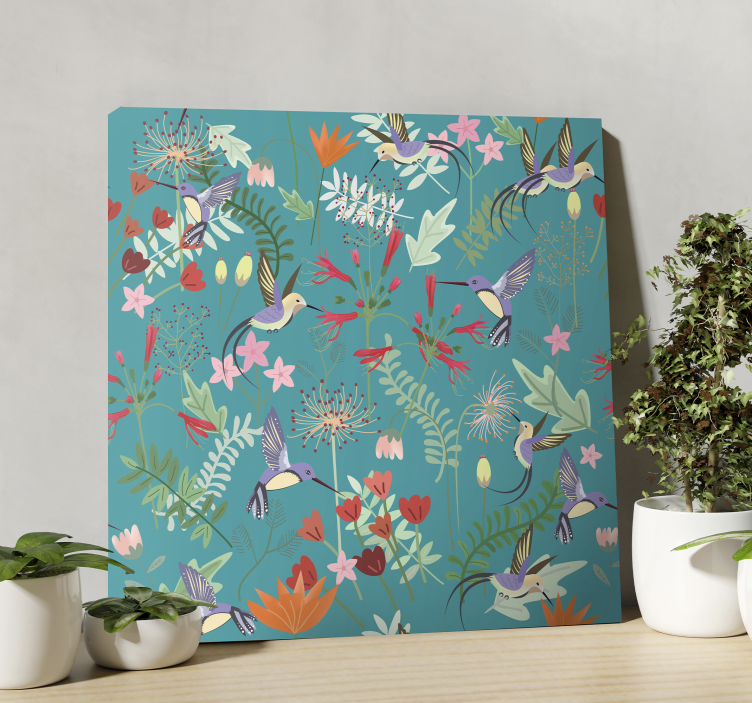 Tableau fleurs et plantes délice floral du colibri - TenStickers
