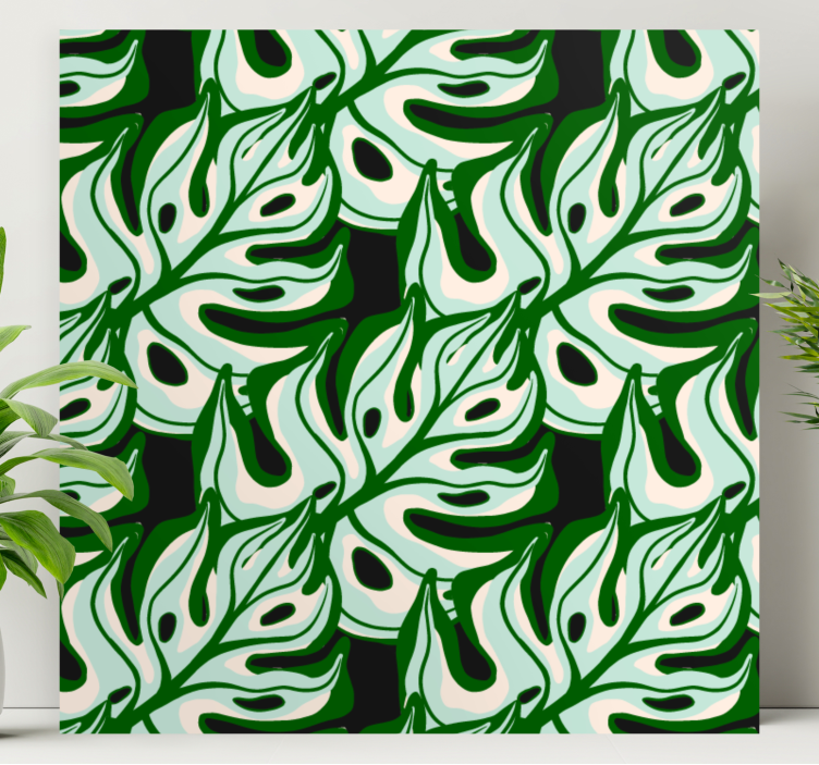 Tableau fleurs et plantes motif feuille de monstera - TenStickers