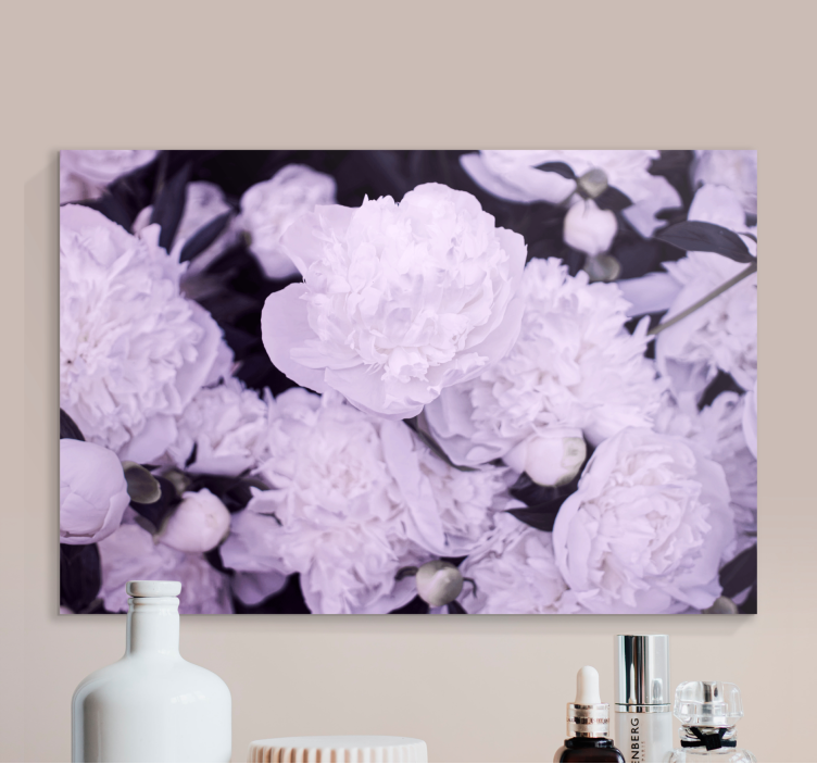 Tableau fleurs et plantes pivoines violettes en fleurs - TenStickers