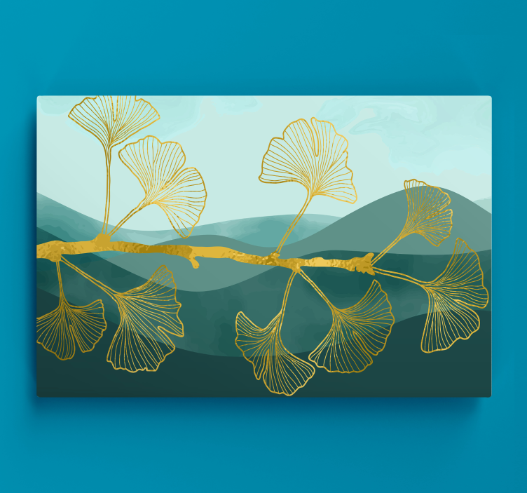 Tableau fleurs et plantes reflet de feuille de ginkgo - TenStickers
