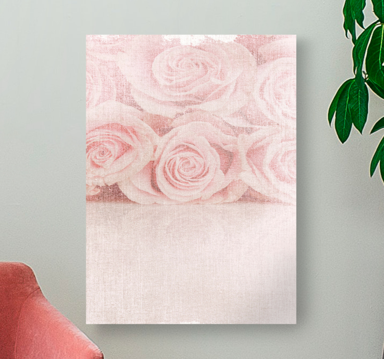 Tableau fleurs et plantes roses douces en blush - TenStickers