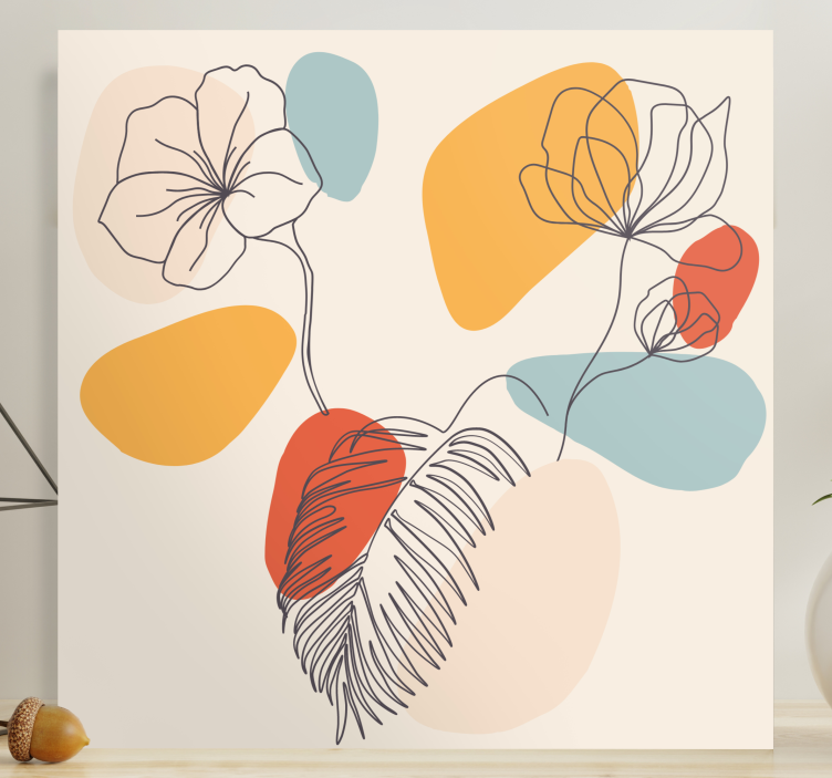 Tableau fleurs et plantes traînées florales superposées - TenStickers