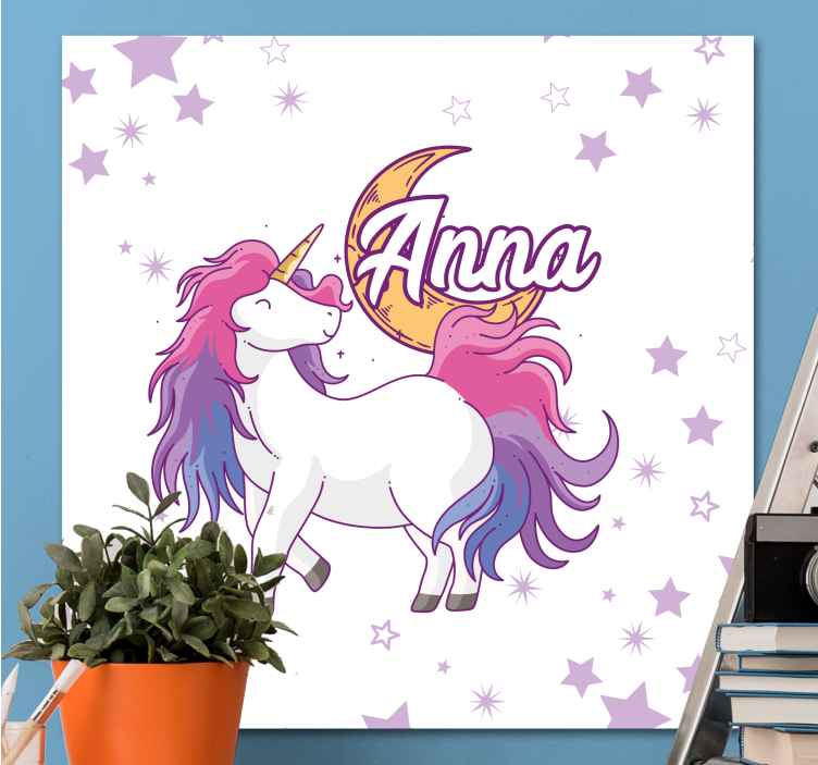 Tableau licorne avec étoiles - TenStickers