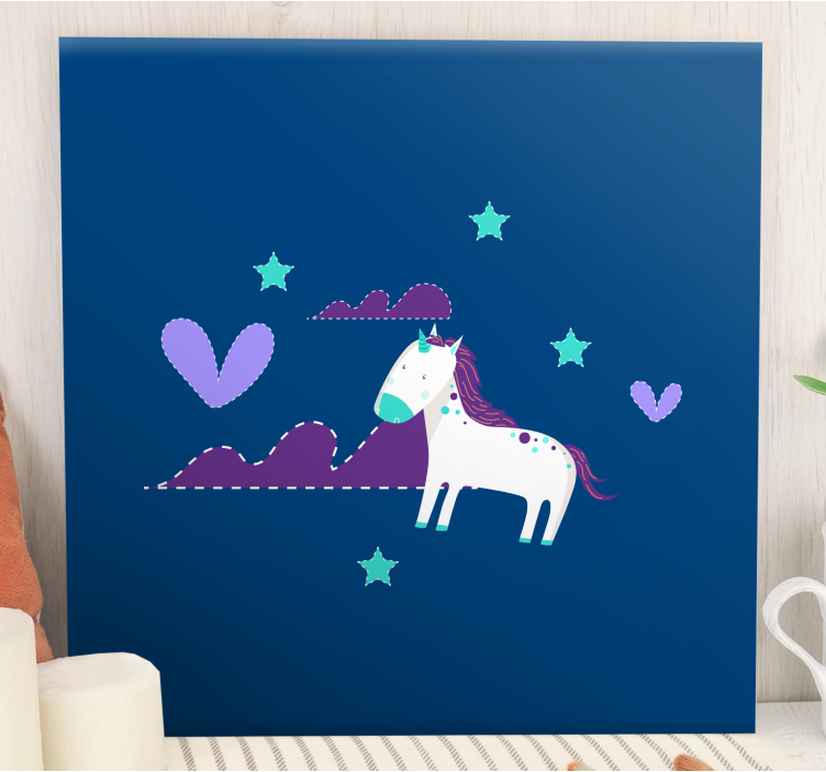 Tableau licorne scène de licorne charmante - TenStickers
