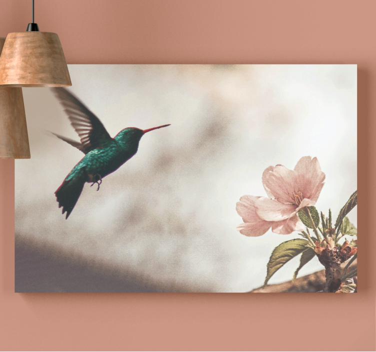 Tableau oiseaux colibri et fleurs - TenStickers