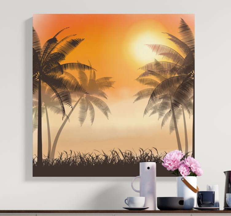 Tableau paysages ambiance coucher de soleil tropical - TenStickers