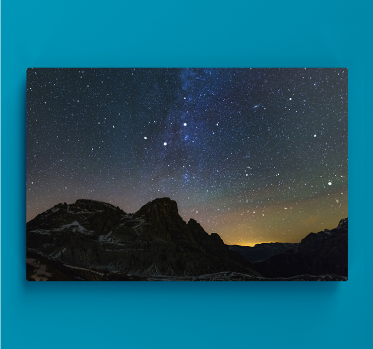 Tableau paysages ciel nocturne en montagne - TenStickers