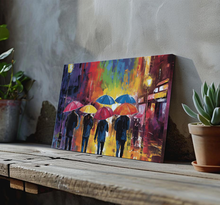 Tableau peinture de parapluies - TenStickers