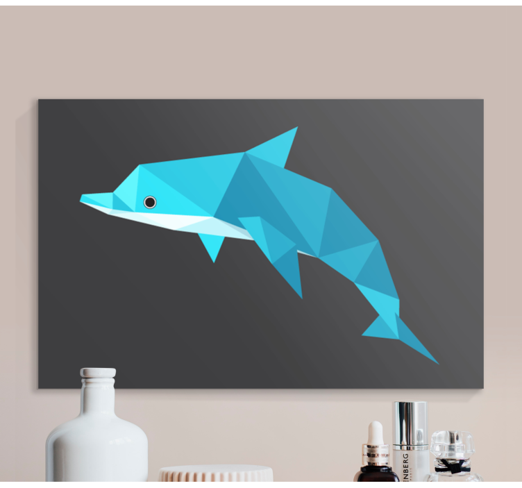 Tableau poissons portrait stylisé de dauphin - TenStickers